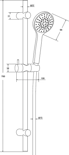 Душевой гарнитур STWORKI HFDB91000 + MG-SUN01 + MG-SUN02 567148 Душевой гарнитур STWORKI HFDB91000 + MG-SUN01 + MG-SUN02 567148