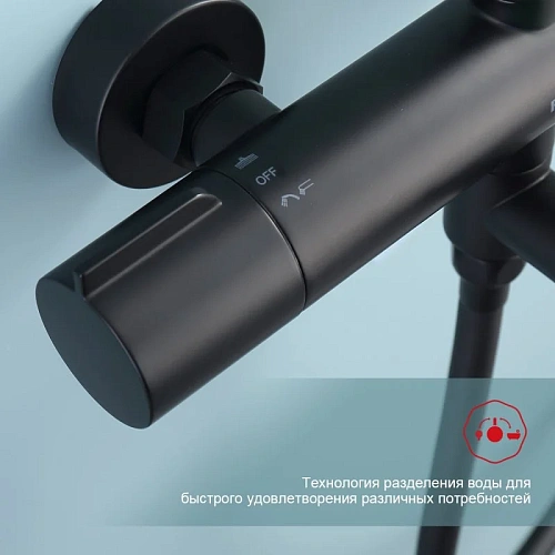 Душевая система Raglo R20.26.06 с термостатом, черный Душевая система Raglo R20.26.06 с термостатом, черный