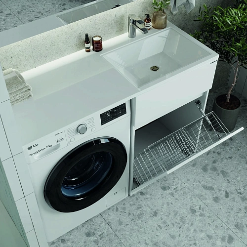 Тумба под раковину Onika Сорго 58 см 105804 напольная под стиральную машину, белая (для Марсал 120) Тумба под раковину Onika Сорго 58 см 105804 напольная под стиральную машину, белая (для Марсал 120)