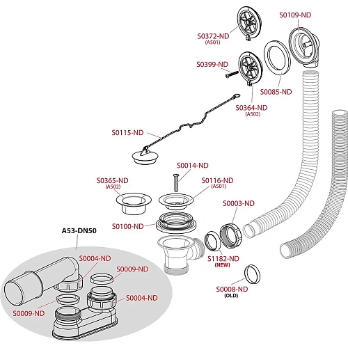 Слив-перелив Alcaplast A502 белый Слив-перелив Alcaplast A502 белый