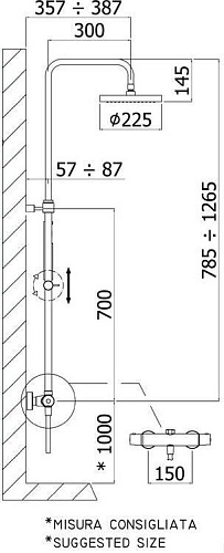 Душевая система Paffoni Mini Birillo ZCOL638LIQCR Душевая система Paffoni Mini Birillo ZCOL638LIQCR