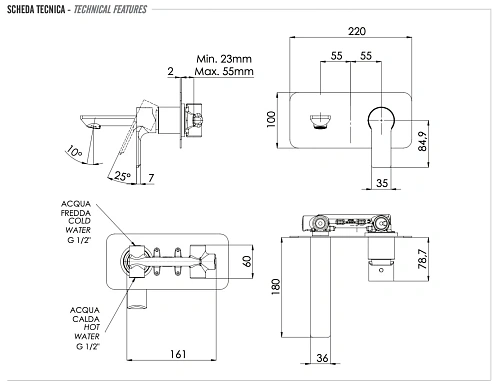 Смеситель для раковины Remer Energy EY15 Смеситель для раковины Remer Energy EY15