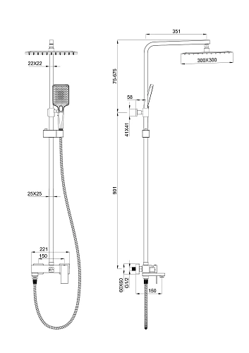 Душевая система Wonzon & Woghand хром (WW-88739016-CR) Душевая система Wonzon & Woghand хром (WW-88739016-CR)