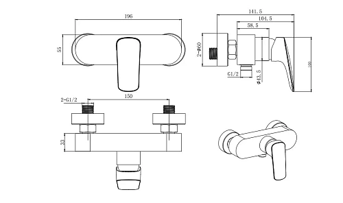 Смеситель для душа Aquatek ВЕГА AQ1060CR хром Смеситель для душа Aquatek ВЕГА AQ1060CR хром
