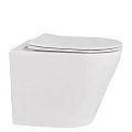 Унитаз приставной ABBER Bequem AC1113 белый, безободковый с крышкой микролифт Унитаз приставной ABBER Bequem AC1113 белый, безободковый с крышкой микролифт