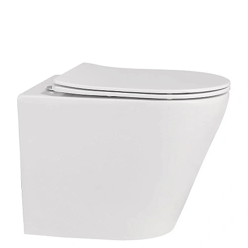 Унитаз приставной ABBER Bequem AC1113 белый, безободковый с крышкой микролифт Унитаз приставной ABBER Bequem AC1113 белый, безободковый с крышкой микролифт