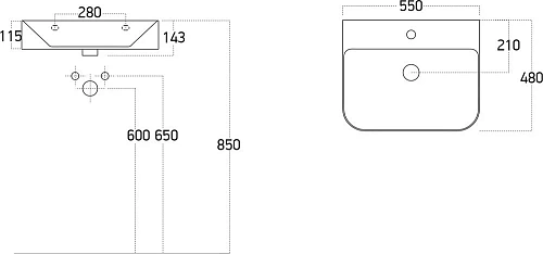 Раковина STWORKI 55 3054-KL 560100 Раковина STWORKI 55 3054-KL 560100