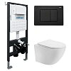 Комплект унитаза ABBER Bequem AC1100T белый с инсталляцией AC0105 и кнопкой AC0120MB черный матовый Комплект унитаза ABBER Bequem AC1100T белый с инсталляцией AC0105 и кнопкой AC0120MB черный матовый