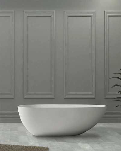 Ванна отдельностоящая ABBER AS9611-1.6 160x75 универсальная, белая матовая, искусственный камень Ванна отдельностоящая ABBER AS9611-1.6 160x75 универсальная, белая матовая, искусственный камень