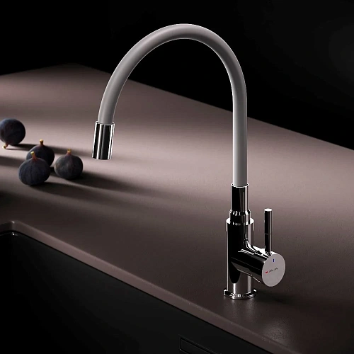 Смеситель для кухни AM.PM X-Joy S F85B07605 с гибким изливом, серый/хром Смеситель для кухни AM.PM X-Joy S F85B07605 с гибким изливом, серый/хром