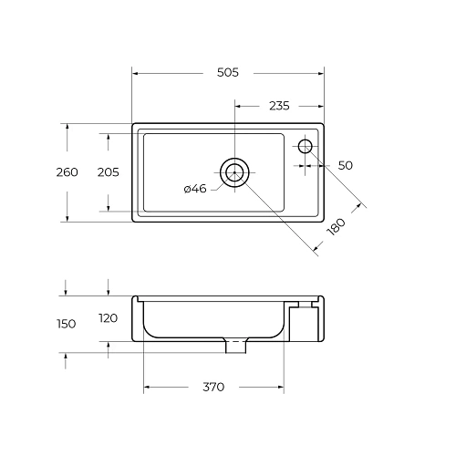 Раковина BelBagno 7045-KL, 500x277x150 Раковина BelBagno 7045-KL, 500x277x150