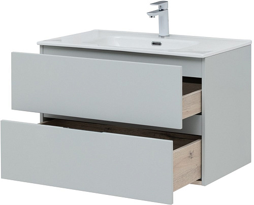 Тумба под раковину Aquanet Алвита New 80 2 ящика, серый 00277516 Тумба под раковину Aquanet Алвита New 80 2 ящика, серый 00277516