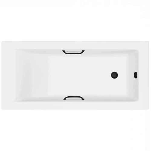 Ванна из искусственного камня Delice Diapason 150х75 DLR330014RB-G с черными ручками, глянцевая Ванна из искусственного камня Delice Diapason 150х75 DLR330014RB-G с черными ручками, глянцевая