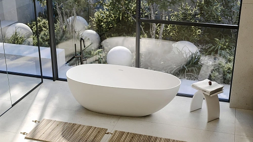 Ванна из искусственного камня ABBER Stein AS9611NM-1.7 белая матовая Ванна из искусственного камня ABBER Stein AS9611NM-1.7 белая матовая