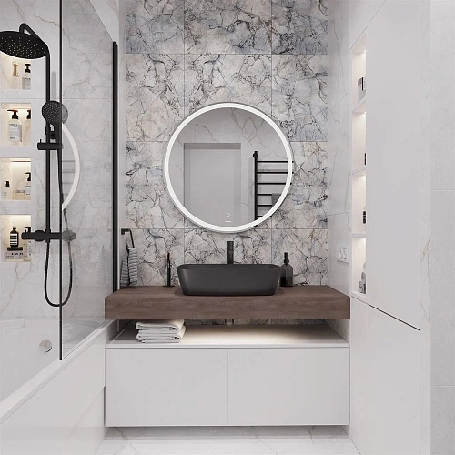 Комплект мебели STWORKI Ольборг 120 столешница дуб карпентер, без отверстий, 2 тумбы 60, с раковиной 542634 Комплект мебели STWORKI Ольборг 120 столешница дуб карпентер, без отверстий, 2 тумбы 60, с раковиной 542634