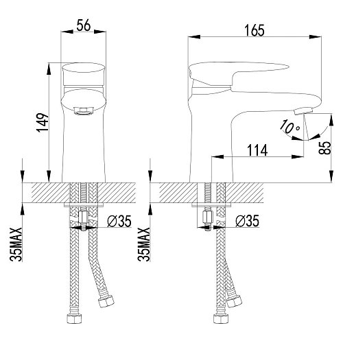 Смеситель для раковины Lemark Status LM4406C, хром Смеситель для раковины Lemark Status LM4406C, хром