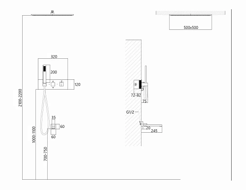 Душевая система ABBER Daheim AF8254W скрытого монтажа с изливом, термостат, белая матовая Душевая система ABBER Daheim AF8254W скрытого монтажа с изливом, термостат, белая матовая