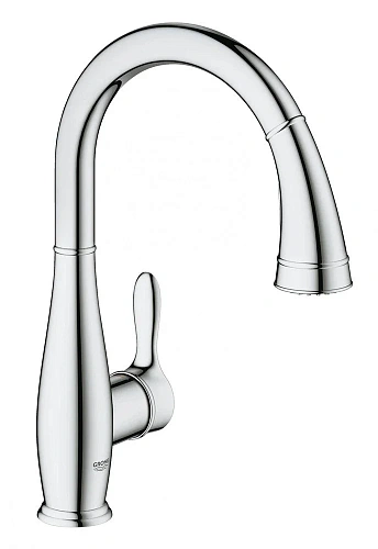 Смеситель для кухни GROHE Parkfield с выдвижным изливом/лейкой, хром (30215001) Смеситель для кухни GROHE Parkfield с выдвижным изливом/лейкой, хром (30215001)
