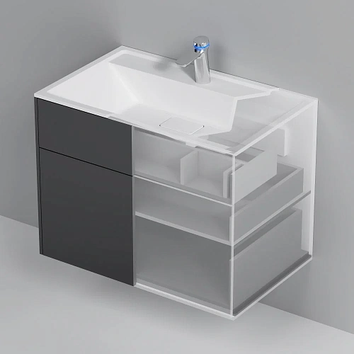 Тумба под раковину AM.PM Inspire V2.0 M50AFHX0803GM подвесная, 80 см, push-to-open, графит матов Тумба под раковину AM.PM Inspire V2.0 M50AFHX0803GM подвесная, 80 см, push-to-open, графит матов