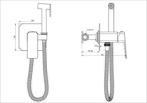 Гигиенический душ Wonzon & Woghand черный матовый (WW-88829011-MB) Гигиенический душ Wonzon & Woghand черный матовый (WW-88829011-MB)
