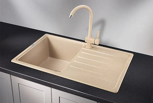 Кухонная мойка Granula 7602, БЕЖЕВЫЙ, СтандАРТ кварц 760х500 Кухонная мойка Granula 7602, БЕЖЕВЫЙ, СтандАРТ кварц 760х500