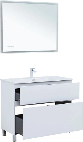 Тумба под раковину Aquanet Алвита New 100 00344135 напольная, белый матовый Тумба под раковину Aquanet Алвита New 100 00344135 напольная, белый матовый