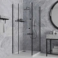 Душевой уголок Paini Cox 78YO9090 90х90 см квадратное, распашное, универсальное, черный Душевой уголок Paini Cox 78YO9090 90х90 см квадратное, распашное, универсальное, черный