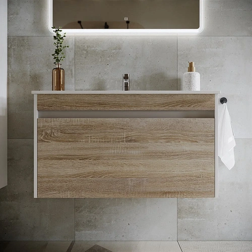 Тумба под раковину Sancos Smart SM90E дуб бардолино/белый Тумба под раковину Sancos Smart SM90E дуб бардолино/белый