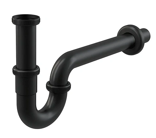 Сифон для раковины AlcaPlast A4320BLACK черный матовый Сифон для раковины AlcaPlast A4320BLACK черный матовый
