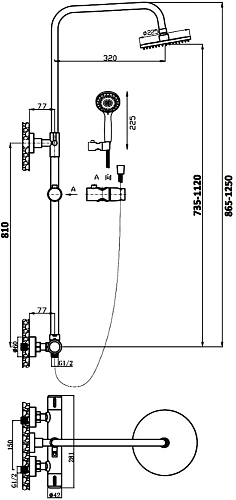 Душевая система STWORKI Рандерс RD-04cr 552706 Душевая система STWORKI Рандерс RD-04cr 552706