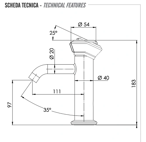 Смеситель для раковины Remer Element ET12CFP, черный брашированный хром Смеситель для раковины Remer Element ET12CFP, черный брашированный хром