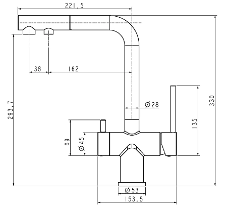 Смеситель для кухни Paulmark SERPENTINE графит Se213222-DG Смеситель для кухни Paulmark SERPENTINE графит Se213222-DG