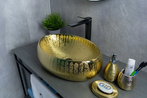 Раковина Gid 9030g 52234 накладная золотая 48x34x15 Раковина Gid 9030g 52234 накладная золотая 48x34x15