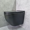 Унитаз подвесной CeramaLux 2198MB черный матовый с крышкой микролифт Унитаз подвесной CeramaLux 2198MB черный матовый с крышкой микролифт