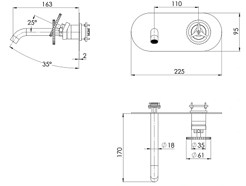 Смеситель для раковины Remer Chrono CH15WBNO, черный матовый Смеситель для раковины Remer Chrono CH15WBNO, черный матовый