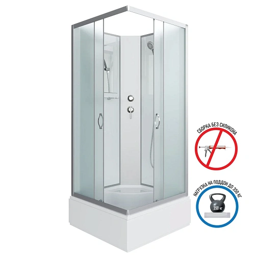 Душевая кабина Niagara Classic NG-1108-14BK (900х900х2000) средний поддон (26см) стекло матовое с полкой 11081424BK Душевая кабина Niagara Classic NG-1108-14BK (900х900х2000) средний поддон (26см) стекло матовое с полкой 11081424BK