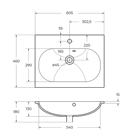 Раковина BelBagno BB1923-600 600x460 Раковина BelBagno BB1923-600 600x460