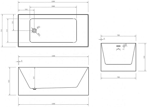 Ванна отдельностоящая ABBER AB9274-1.5 Ванна отдельностоящая ABBER AB9274-1.5