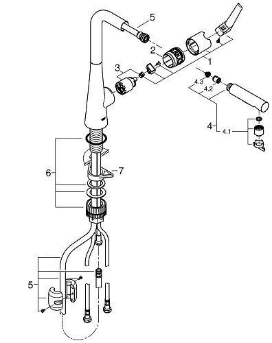 Смеситель для кухни DN 15 GROHE Zedra однорычажный, суперсталь (32553DC2) Смеситель для кухни DN 15 GROHE Zedra однорычажный, суперсталь (32553DC2)