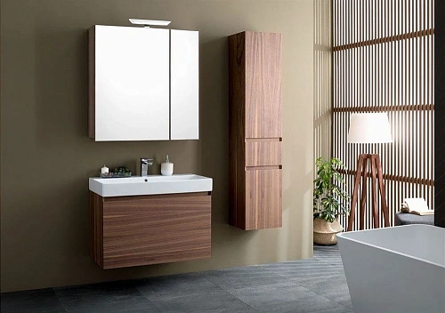 Зеркальный шкаф Aquanet Нью-Йорк 85 орех 00203954 Зеркальный шкаф Aquanet Нью-Йорк 85 орех 00203954