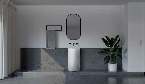 Раковина ABBER Stein AS2504-H отдельностоящая, белая матовая Раковина ABBER Stein AS2504-H отдельностоящая, белая матовая