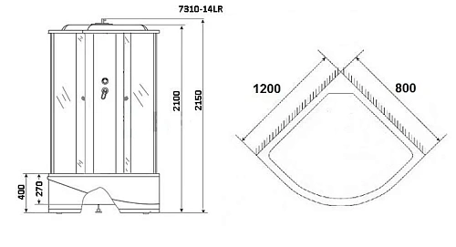 Душевая кабина Niagara NG 7310-14L левая 7310L Душевая кабина Niagara NG 7310-14L левая 7310L