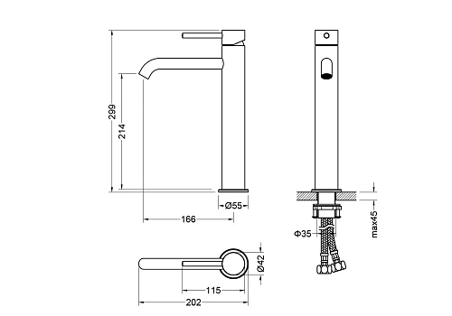 Смеситель для раковины Aquatek Европа AQ1304BGM черный хром шлифованный Смеситель для раковины Aquatek Европа AQ1304BGM черный хром шлифованный