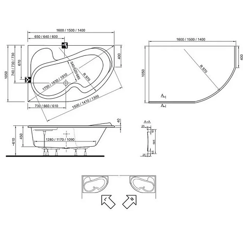 Акриловая ванна Ravak Rosa I 140x105 P CV01000000 (правая) Акриловая ванна Ravak Rosa I 140x105 P CV01000000 (правая)