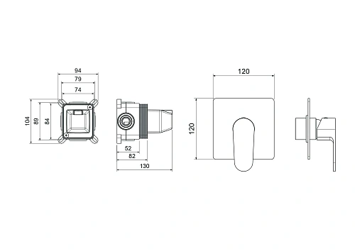 Смеситель для душа Aquatek Оберон AQ1266BG золото шлифованное, встраиваемый Смеситель для душа Aquatek Оберон AQ1266BG золото шлифованное, встраиваемый