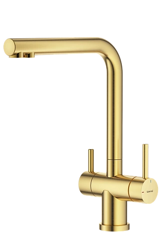 Смеситель для кухни Splenka S70.61.03 с подключением к фильтру, золотой сатин Смеситель для кухни Splenka S70.61.03 с подключением к фильтру, золотой сатин