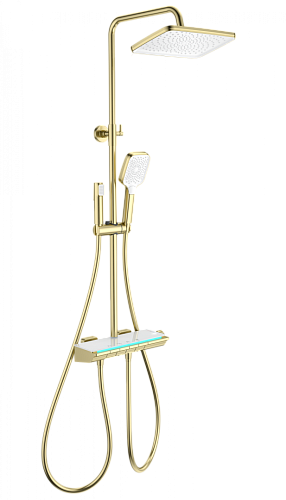 Душевая система Wonzon & Woghand с термостатом, брашированное золото (WW-B4174-BG) Душевая система Wonzon & Woghand с термостатом, брашированное золото (WW-B4174-BG)