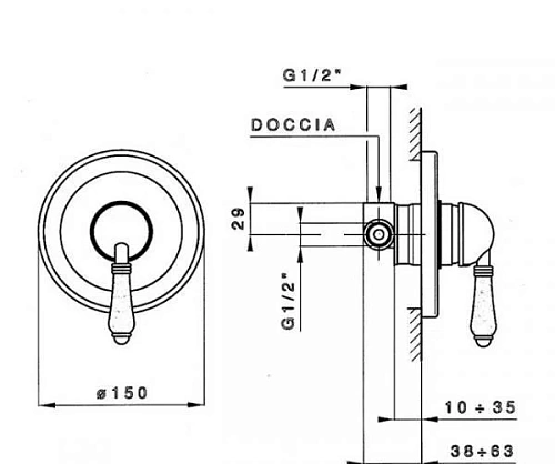 Смеситель для душа Nicolazzi Classico Monokomandi 3406DB76 темная бронза/Mont Blanc Смеситель для душа Nicolazzi Classico Monokomandi 3406DB76 темная бронза/Mont Blanc