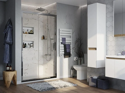 Душевая дверь STWORKI Стокгольм 140 см профиль хром глянец 451471 Душевая дверь STWORKI Стокгольм 140 см профиль хром глянец 451471