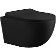 Унитаз подвесной Ceruttispa ORLTER Aria MBF CT10017 безободковый, черный матовый, сиденье быстросъемное с микролифтом Унитаз подвесной Ceruttispa ORLTER Aria MBF CT10017 безободковый, черный матовый, сиденье быстросъемное с микролифтом